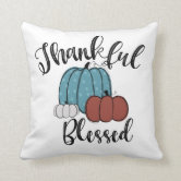 Thankful, Grateful, Blessed Pumpkin Fall Pillow – Emory Valley