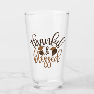Thankful & Blessed Glass