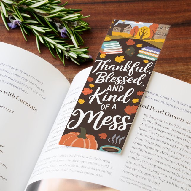 Thankful Blessed Mess Autumn Themed  Bookmarks (Book)