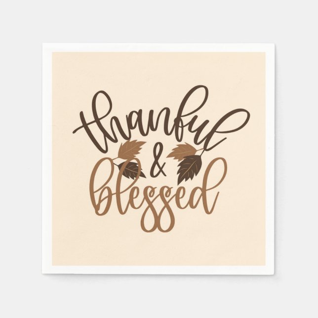 Thankful & Blessed Napkins (Front)