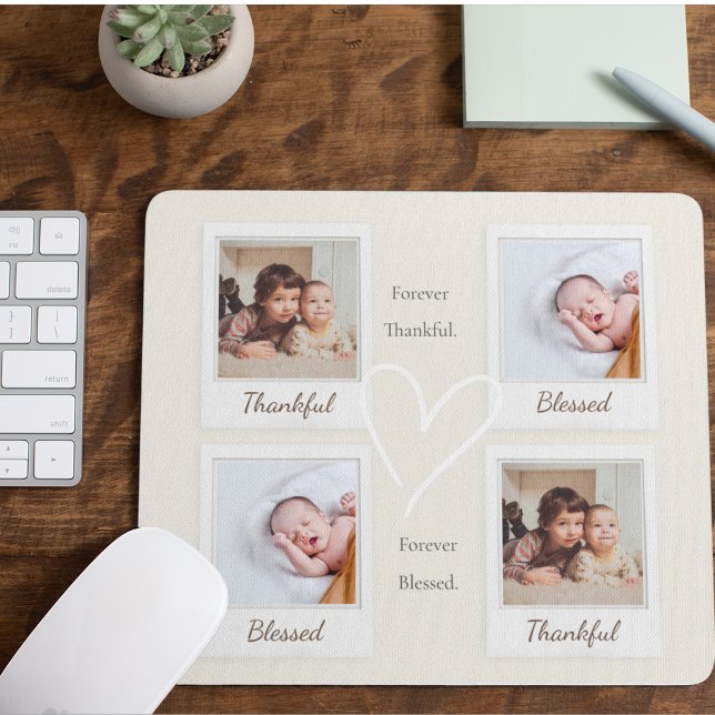 Thankful & Blessed Polaroid Photo | Custom Gift Mouse Pad (Creator Uploaded)