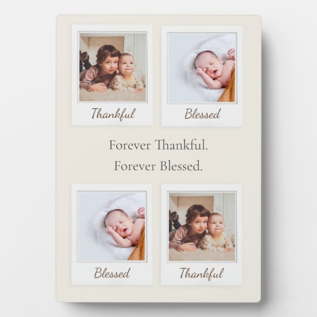 Thankful & Blessed Polaroid Photo | Custom Gift Plaque (Front)