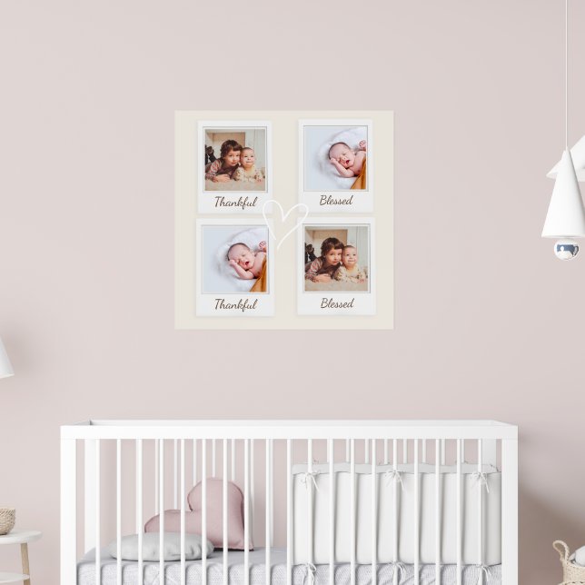 Thankful & Blessed Polaroid Photo | Custom Gift Poster (Nursery 2)