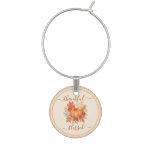 Thankful &amp; Blessed Pumpkin | Fall Thanksgiving  Wine Charm