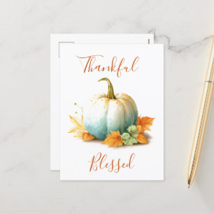 Thankful & Blessed Thanksgiving Holiday Card