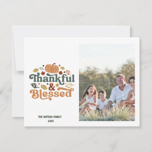 Thankful & Blessed Thanksgiving Photo Card