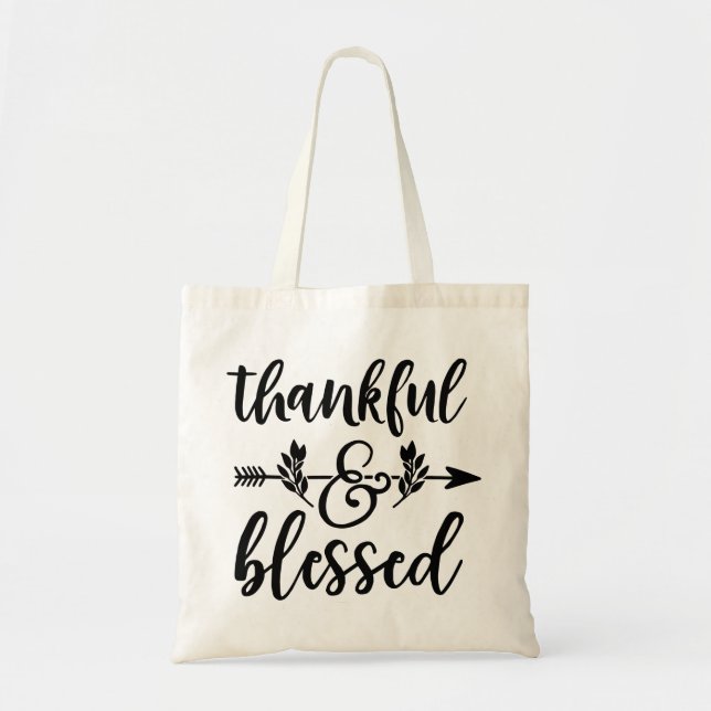Thankful & Blessed Tote Bag (Front)