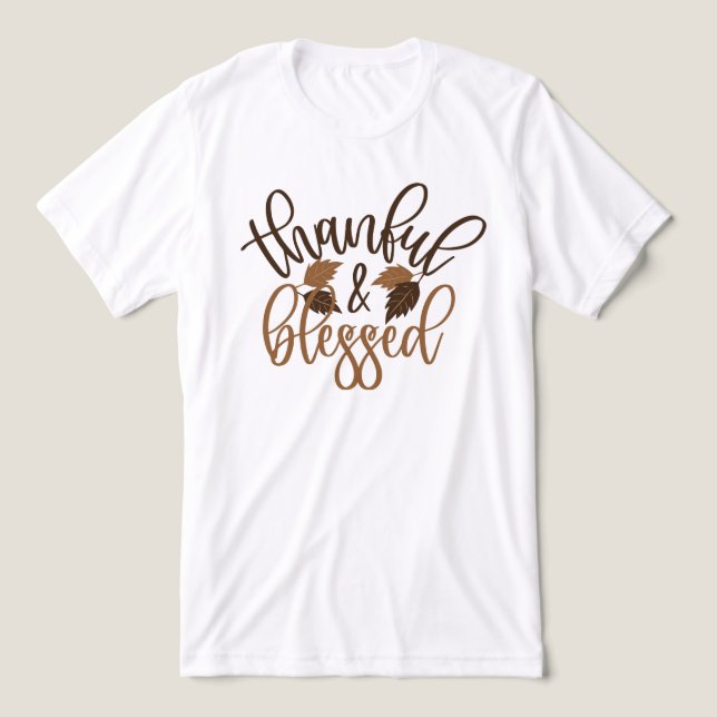 Thankful & Blessed Tri-Blend Shirt (Design Front)