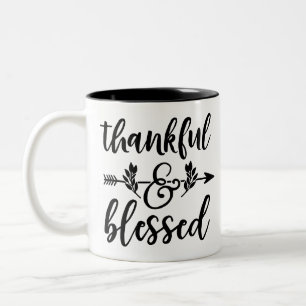 Thankful & Blessed Two-Tone Coffee Mug