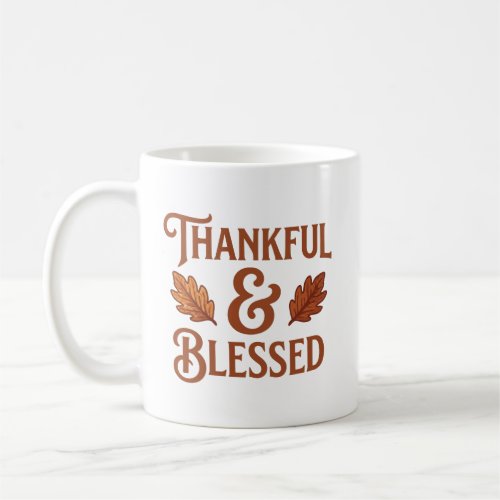 Thankful & Blessed Vintage Autumn Coffee Mug