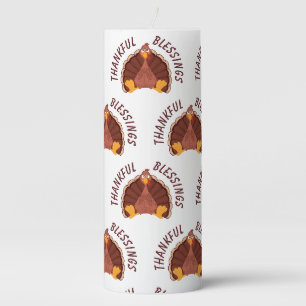 Thankful Blessings Thanksgiving Pillar Candle