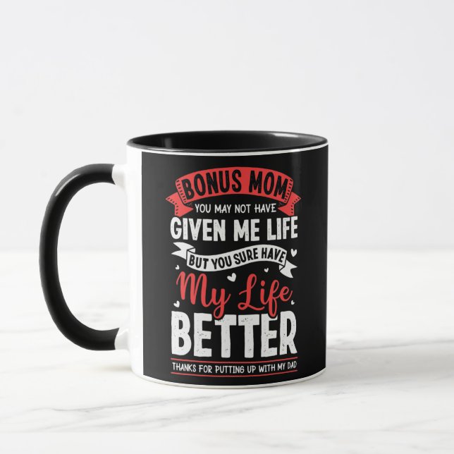 Thankful Bonus Mom Stepmother Stepmom For Mug (Left)