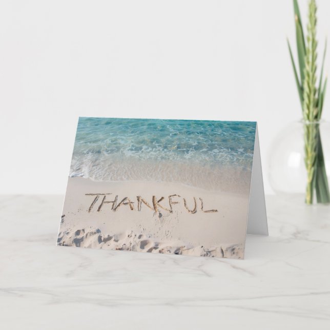 🏝️ Thankful by the Sea - Coastal Thanksgiving Card (Front)
