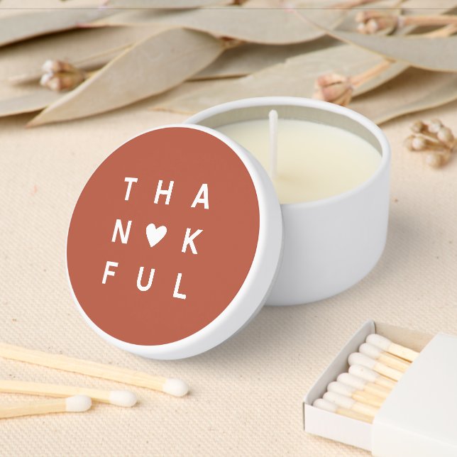 Thankful Candle Thanksgiving Friendsgiving Gift Mini Candle Favors (Insitu)