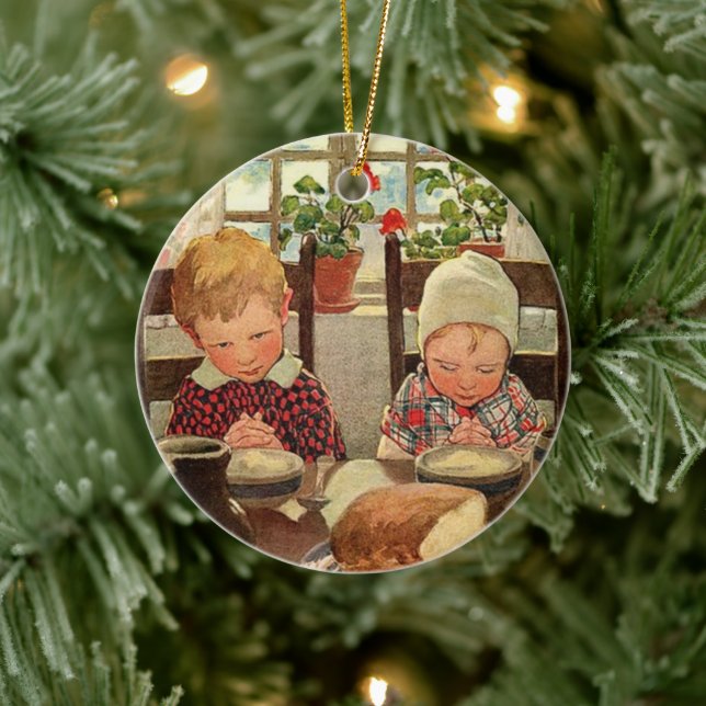 Thankful Children by Jessie Willcox Smith Ceramic Ornament (Tree)