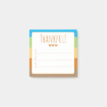 Thankful Colorful Autumn Typography Gratitude List Post-it Notes