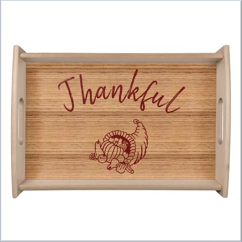 Thankful Cornucopia Serving Tray