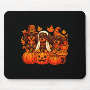 Thankful Dachshund Sausage Dog Thanksgiving Pumpki Mouse Pad