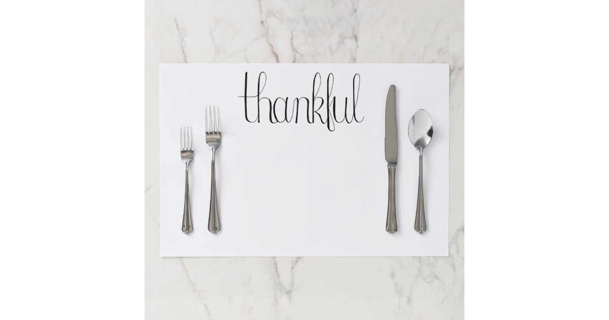 Thankful Disposable Placemats Zazzle