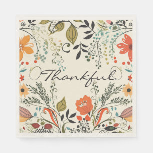 Thankful Fall Floral Napkin