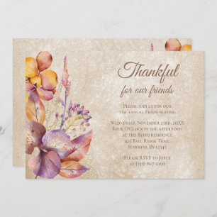 Thankful Fall Foliage Thanksgiving Friendsgiving Invitation