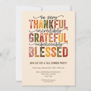 Thankful Fall Harvest Dinner Party Invitation