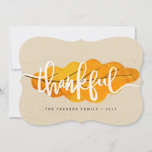 THANKFUL FALL LEAF THANK YOU CARD (Front)
