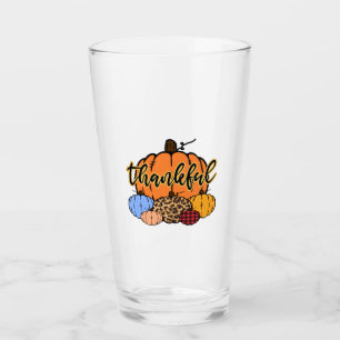 Thankful Fall Pumpkins Design Glass