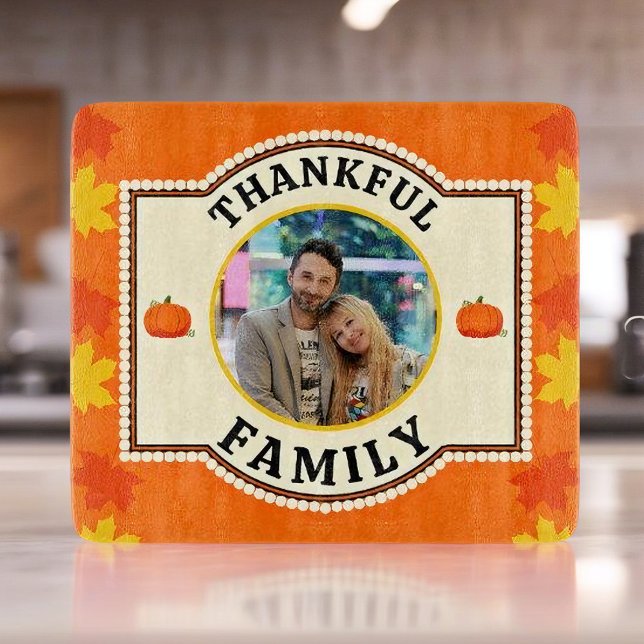 Thankful Family - Custom Thanksgiving Photo Cutting Board (Creator Uploaded)