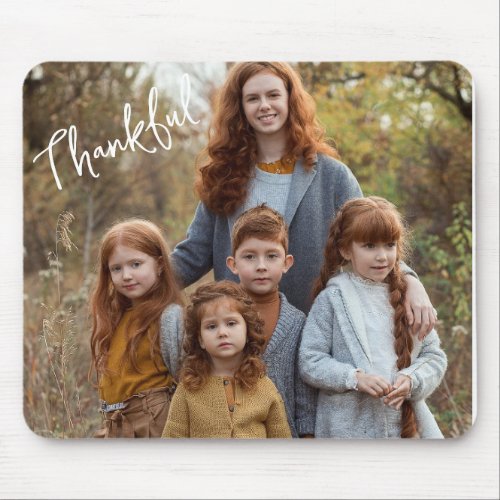 Thankful Family Photo Mouse Pad