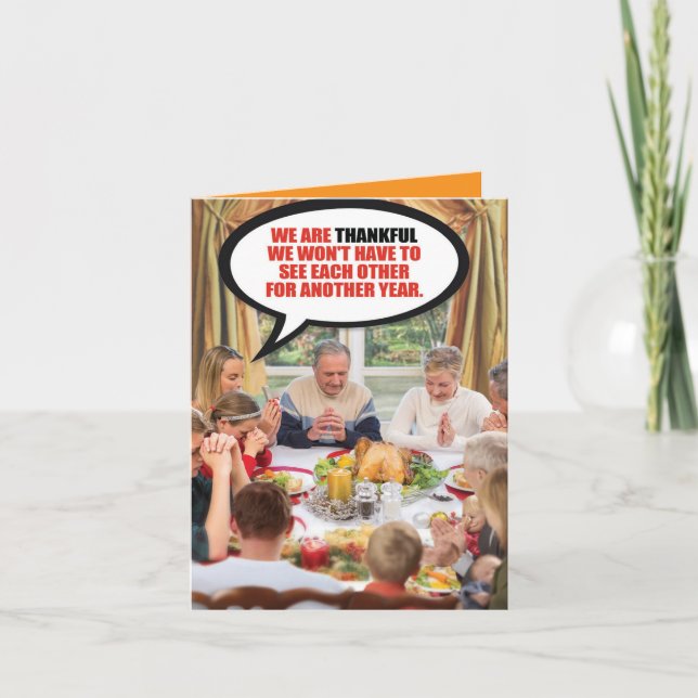 Thankful Family  Thanksgiving Card (Front)