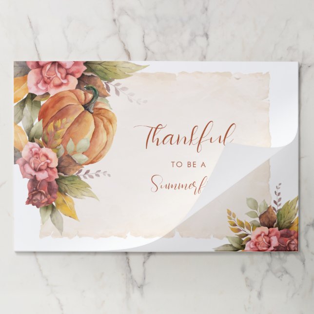 Thankful Family Thanksgiving Paper Placemat (Folded)