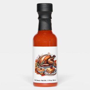 Thankful & Fly Turkey – Colorful Urban Cartoon Ove Hot Sauces