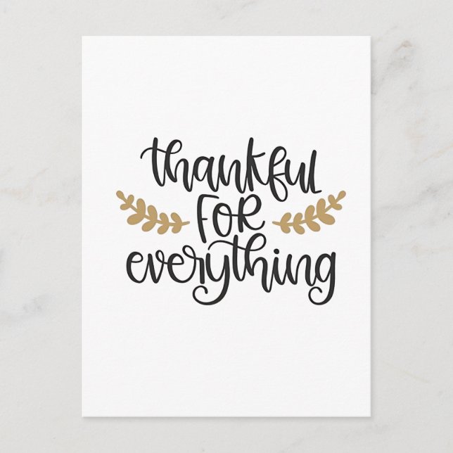Thankful for Everything Thanksgiving Funny  Invitation Postcard (Front)