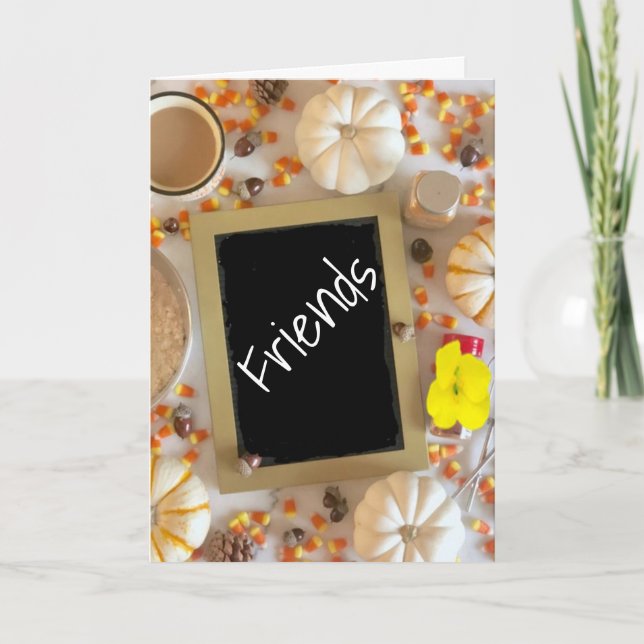 ***THANKFUL FOR FRIENDS*** AT THANKSGIVING CARD (Front)