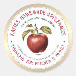 Thankful for Friends & Family Homemade Applesauce Classic Round Sticker