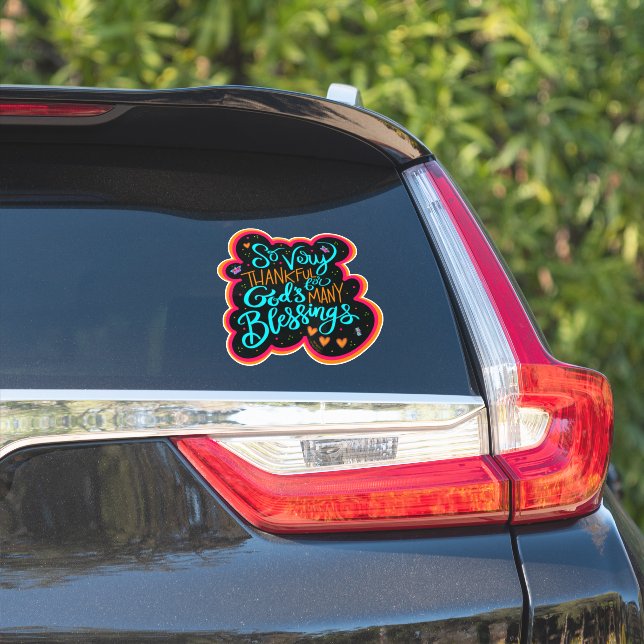 Thankful for God’s Blessings Inspirivity Pretty  Sticker (Car Side)