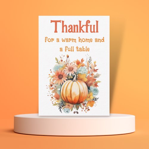 thankful for home and foodcute  thanksgiving note card