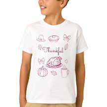 Thankful for Kids Thanksgiving Gratitude T-shirt