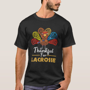Thankful For Lacrosse Turkey Thanksgiving Gift Spo T-Shirt