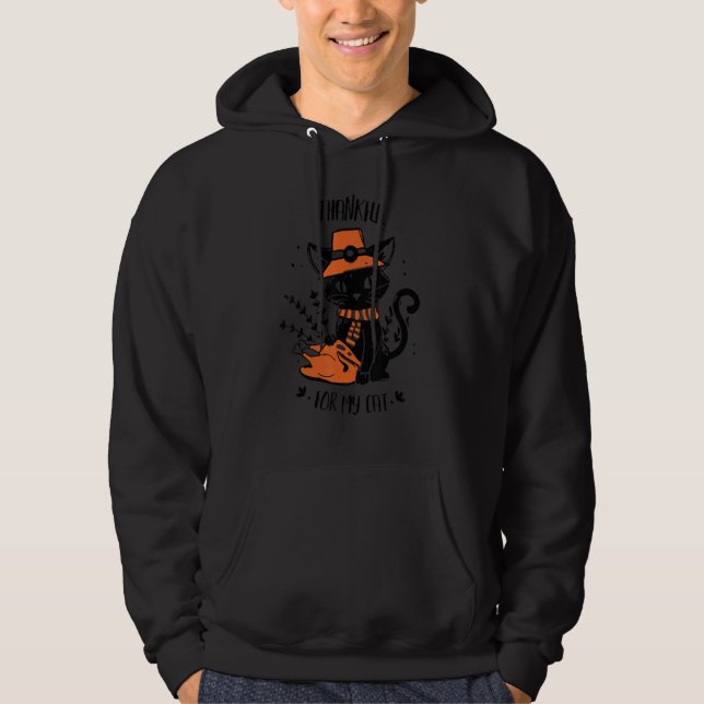 Thankful For My Cats Happy Thanksgiving Cat Hoodie (Front)