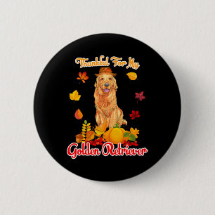 Thankful For My Golden Retriever Thanksgiving Pump Button