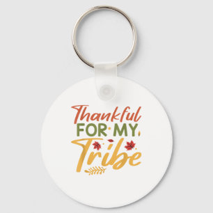 Thankful For My Tribe Thanksgiving Halloween Costu Keychain