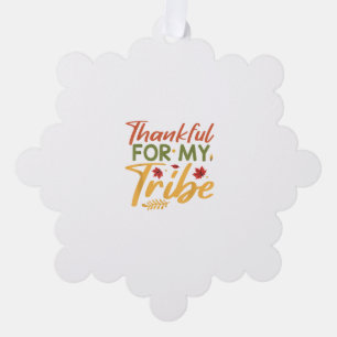 Thankful For My Tribe Thanksgiving Halloween Costu Ornament Card
