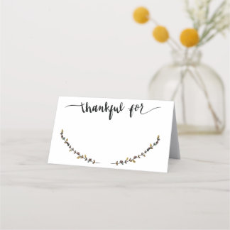 Thankful For Name Place Cards