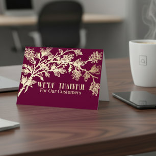 Thankful for Our Customers This Thanksgiving Foil Holiday Card