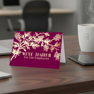 Thankful for Our Employees This Thanksgiving Foil Holiday Card