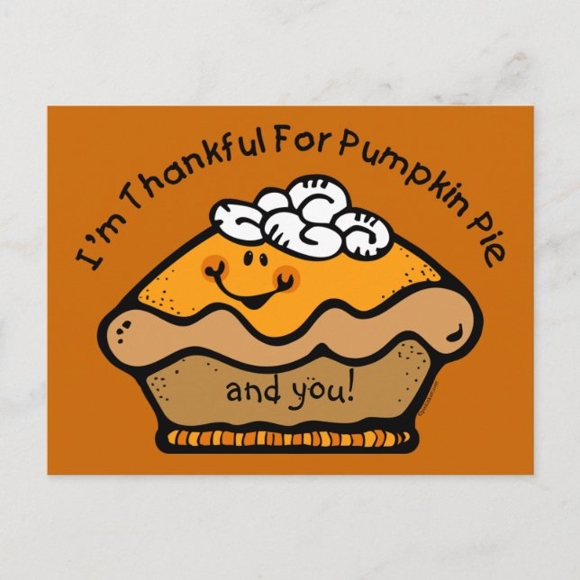 Thankful For Pie Custom Postcard (Front)