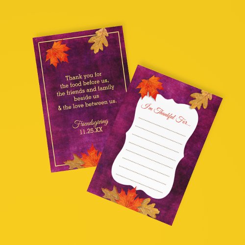 Thankful For Plum Thanksgiving Placecards RSVP Card
