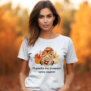 Thankful For Pumpkin Spice Season Gnome T-Shirt